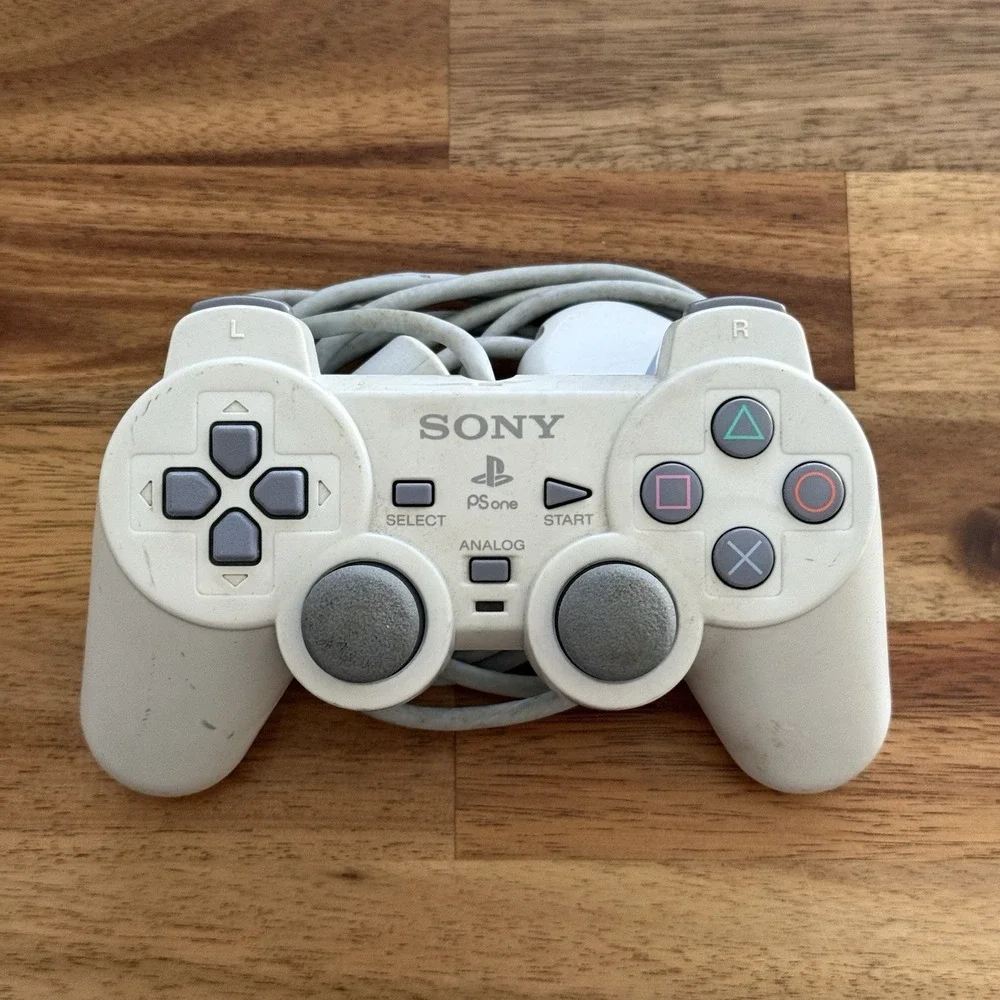 Sony PS1 PlayStation 1 DualShock Controller Glacier White Rare OFFICIAL OEM